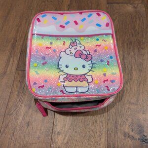 Sanrio Hello Kitty lunchbox - pink glitter cupcake, 9"x8"x3"